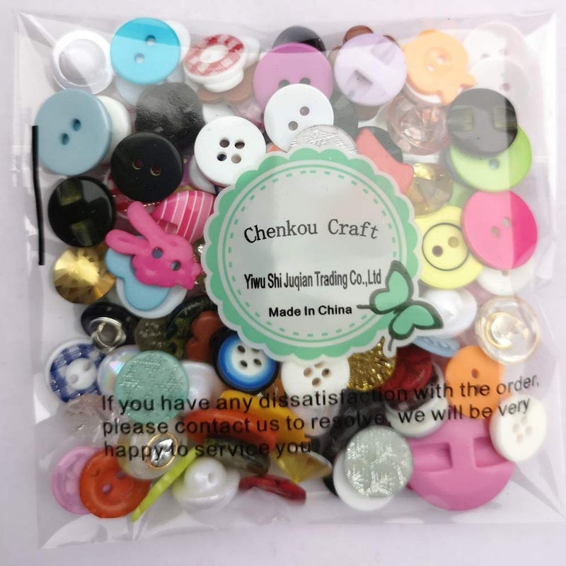 Chenkou Craft Random 100pcs Small Plastic Buttons DIY Sewing Craft Accessory (Mix) - Image 5